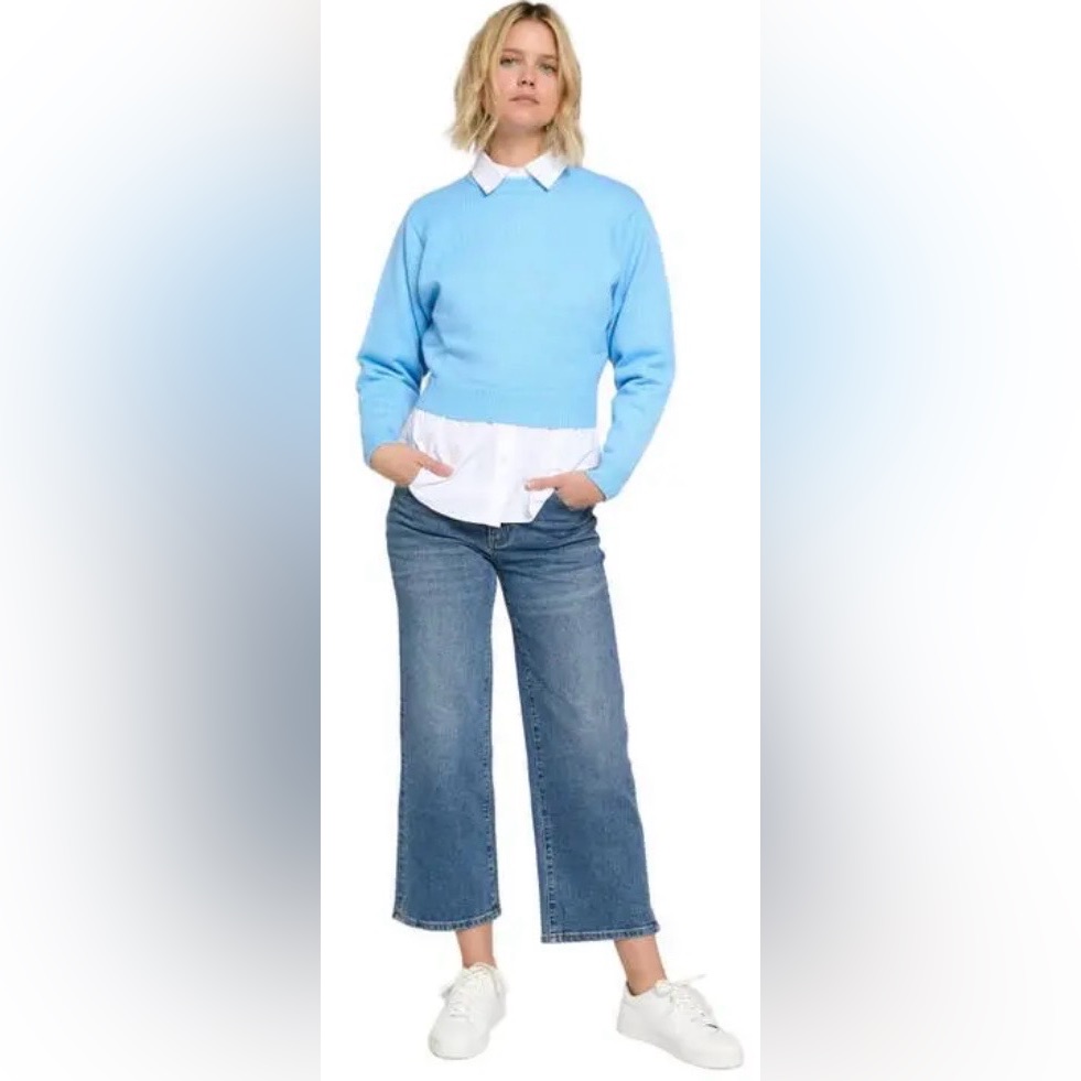 Nwt Oliver Logan Addington Wide Leg Ankle Crop Jeans In Vintage Worn Size 35 — image 3 of 8
